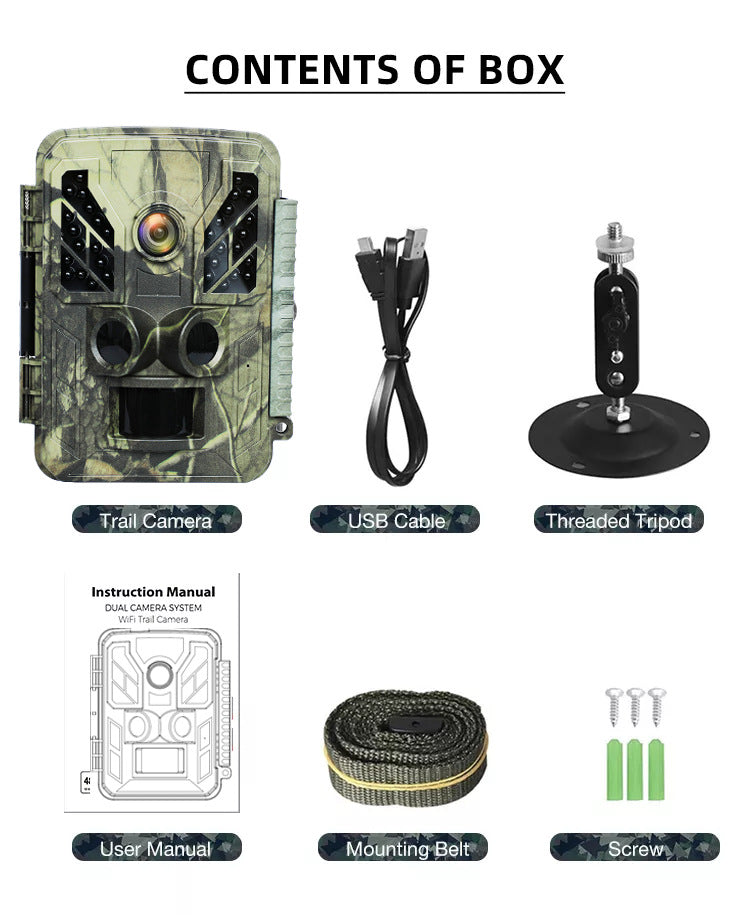 Caméra Chasse WiFi 4K 48MP Sécurité Faune
