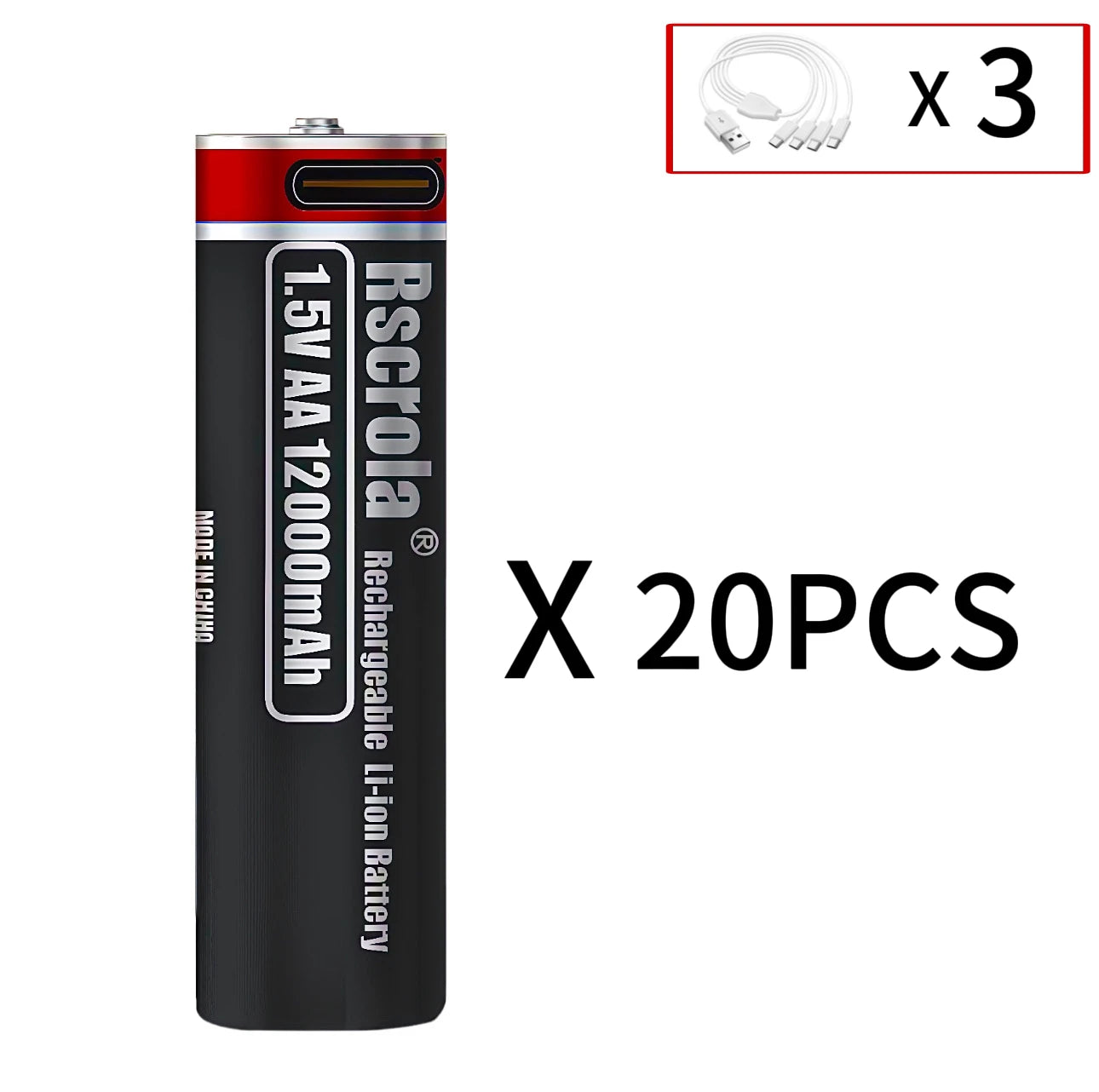 Piles AA Lithium USB-C Rechargeables