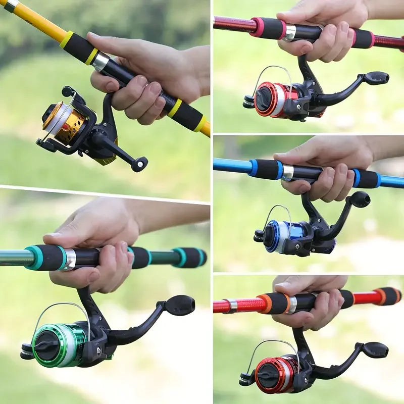 Canne spinning télescopique 1,8 m + moulinet 5,2:1, traînée 5 kg
