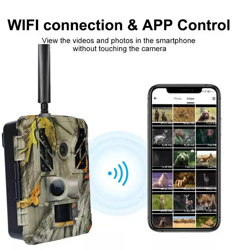 Caméra Chasse WiFi 4K 48MP Sécurité Faune