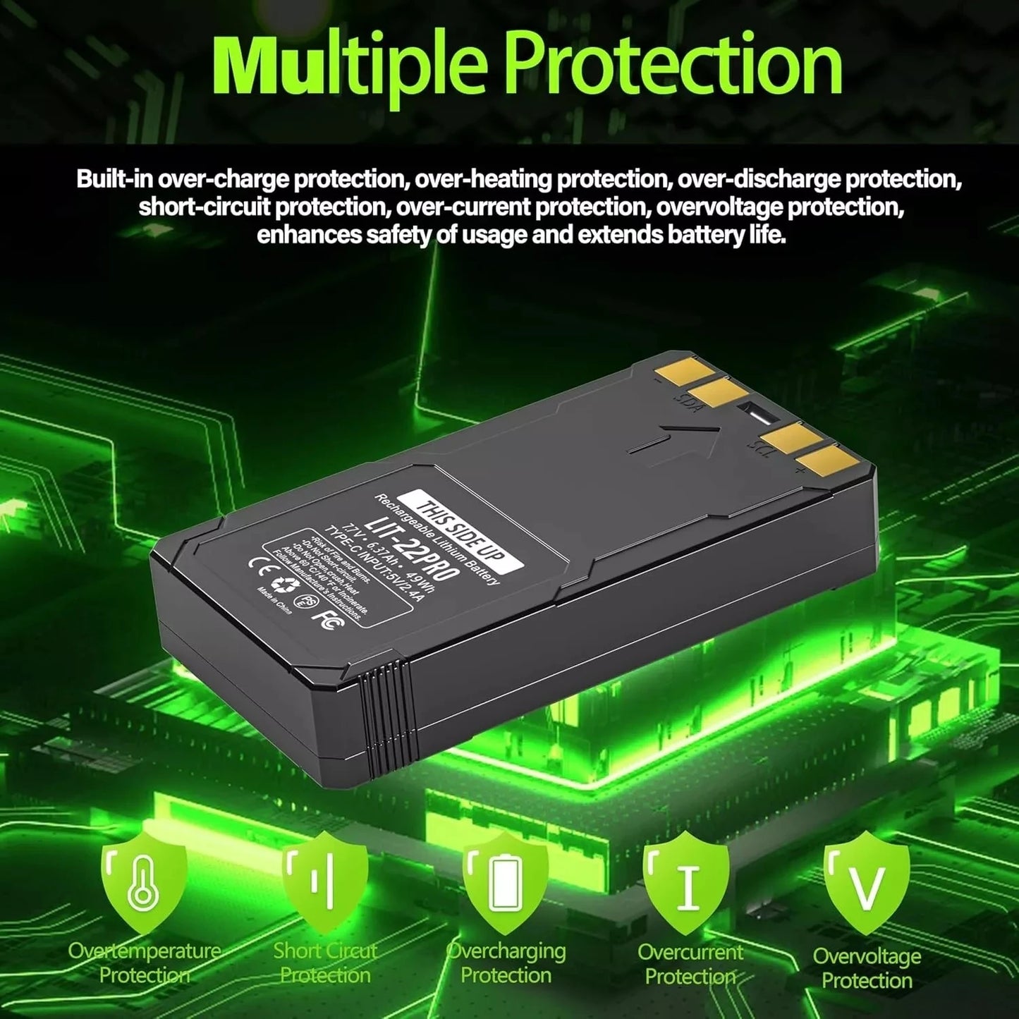 Batterie Rechargeable LIT-22 Caméra Chasse