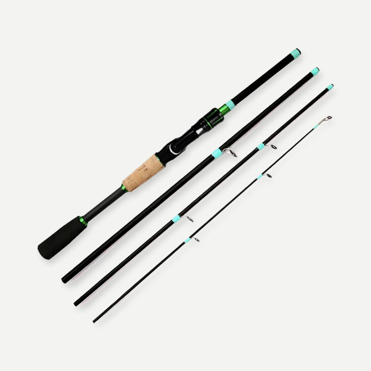 Canne carbone 5 sections 1,8 m ou 2,1 m – action ML, casting ou spinning – Spinning 1,8 m (5,9 pi)