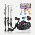 Combo canne télescopique 2,4 m + moulinet baitcasting 7,2:1 – Sougayilang – Rouge