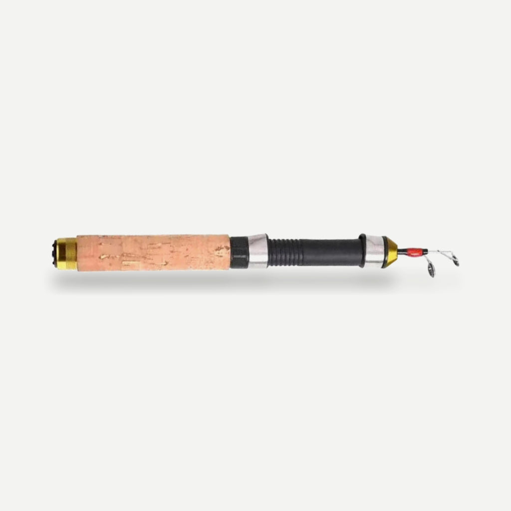 Petite canne à glace pliable 60 cm carbone – poignée liège
