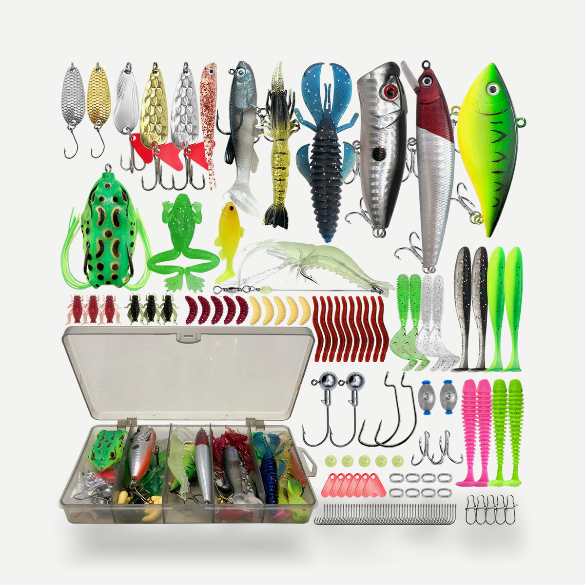 Kit de leurres assortis avec boîte – 86, 88 ou 136 pièces