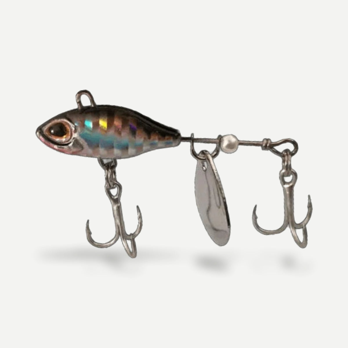 Tail spinner longue portée 10 g – Argent holographique