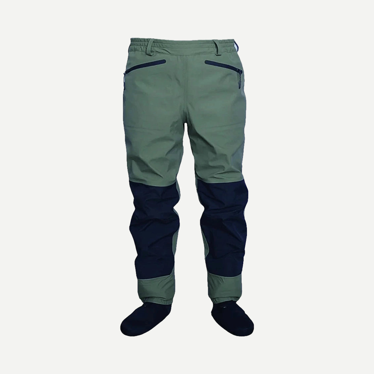 Pantalon de wading respirant 3 couches – chausson néoprène – Vert/Marine – M