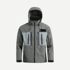 Manteau imperméable à capuchon 3 couches homme – gris ou vert armée – Gris