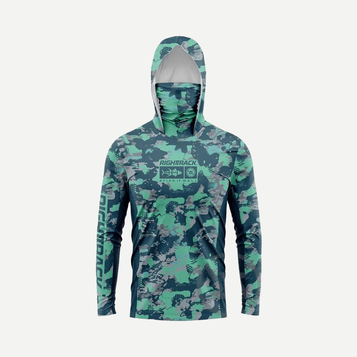 Chandail à capuchon avec masque intégré – camouflage – Camouflage vert