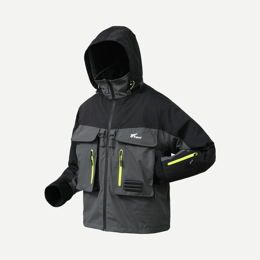 Manteau de pêche imperméable respirant FANS – poches et porte-outils