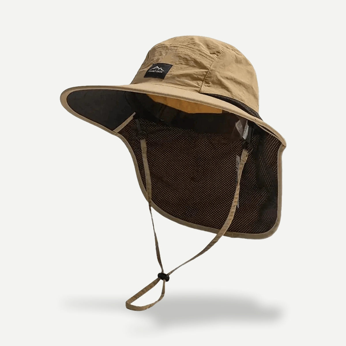 Chapeau de pêche à large bord avec protège-nuque – Kaki