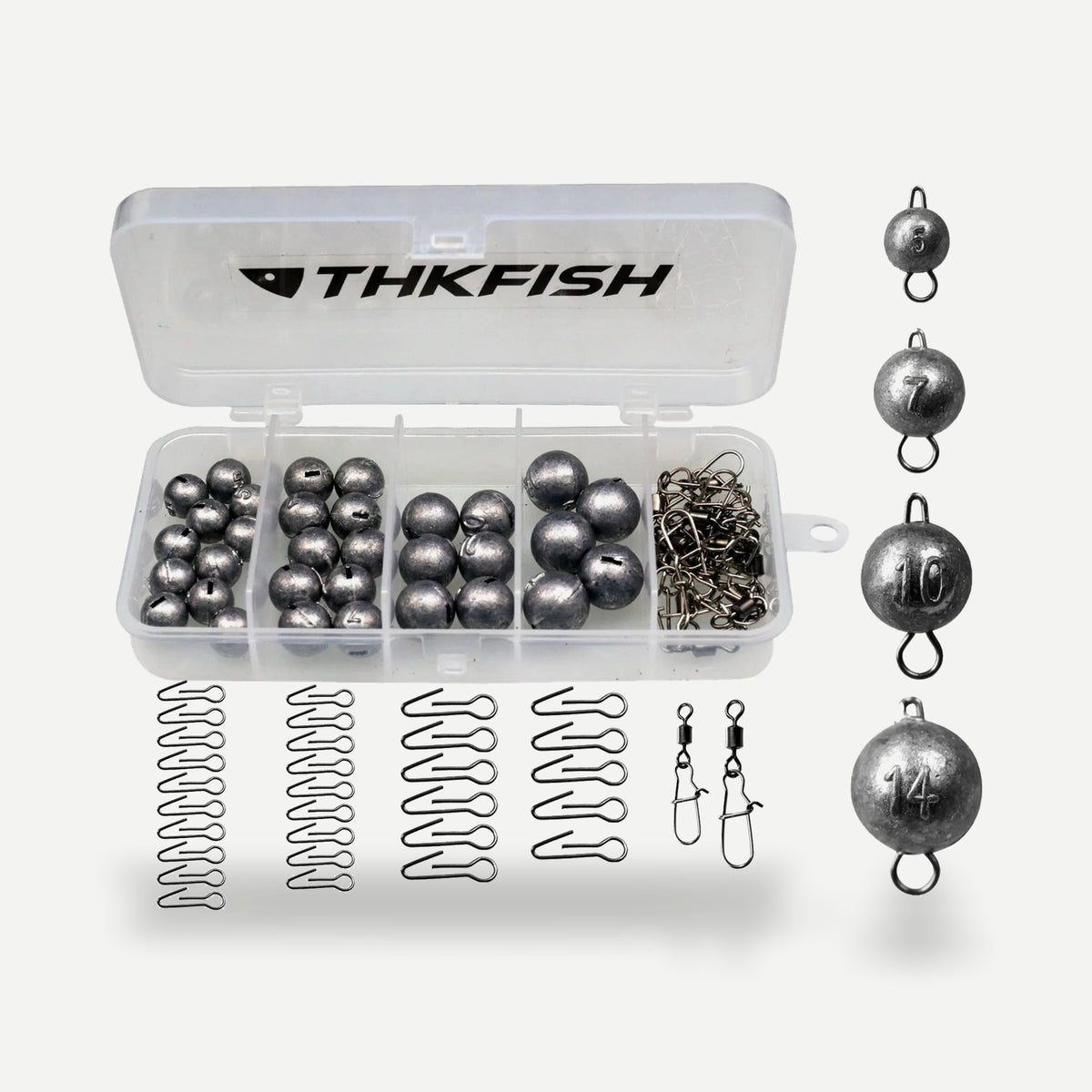 Kit de plombs THKFISH 5 à 20 g – 46 ou 66 pièces