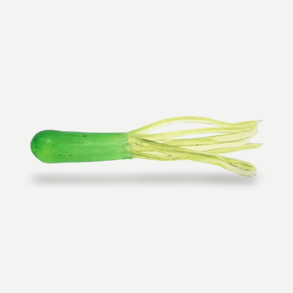 Mini tube bait 5 cm – perchaude, truite et achigan – lot de 10 – Chartreuse et vert