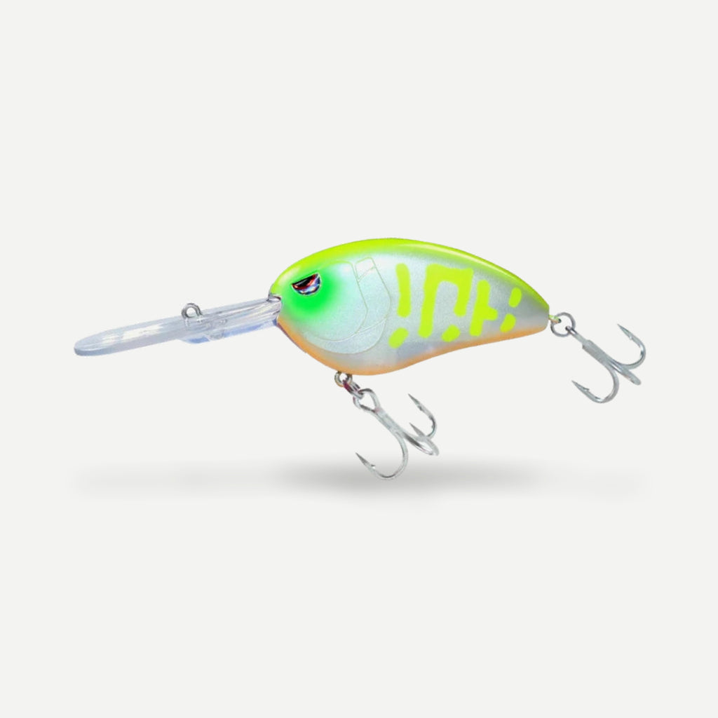 Crankbait grande bavette plongée 7 cm, 28,7 g – Chartreuse Ventre Orange Nacré