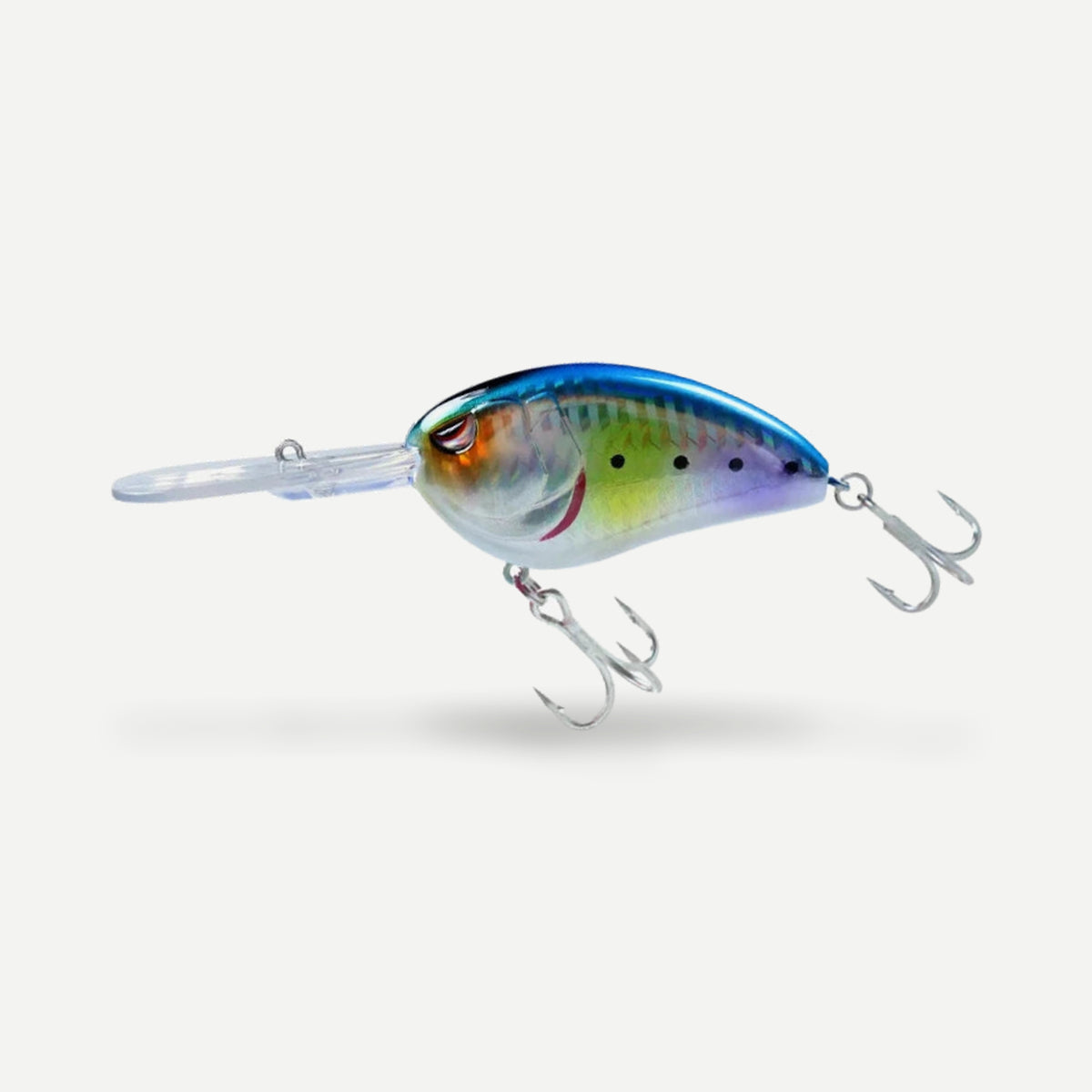 Crankbait grande bavette plongée 7 cm, 28,7 g – Vairon Bleu Chartreuse