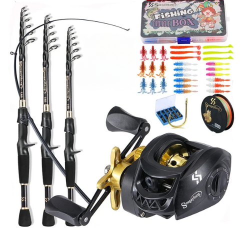 1.8m telescopic rod with reel, 5kg drag 