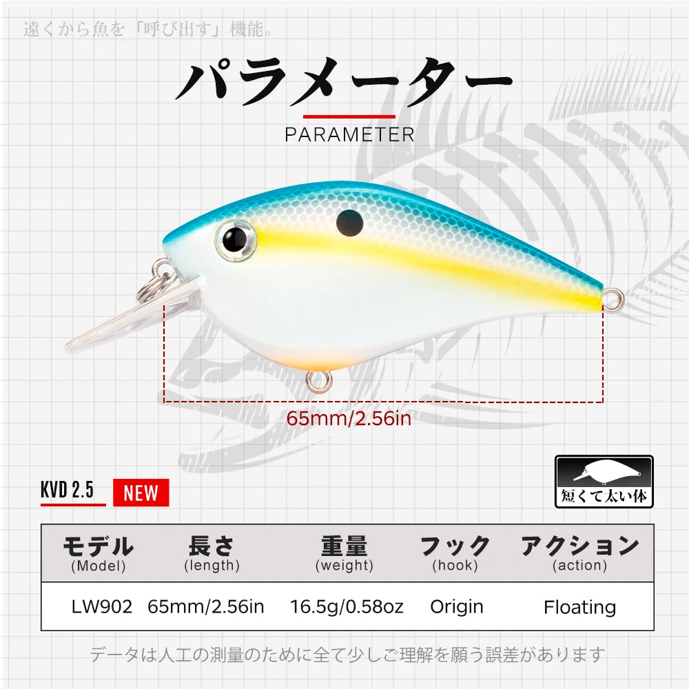 Crankbait Squarebill Flottant 65mm 16,5g