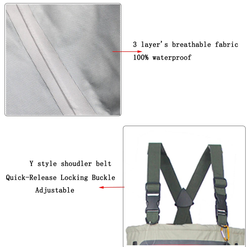 Waders de pêche respirants légers hommes