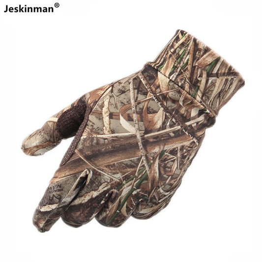 Bionic Camouflage Quick-Dry Elastic Hunting Gloves Touch Screen Breathable Full Finger Sun Protection Shooting Cycling Gloves