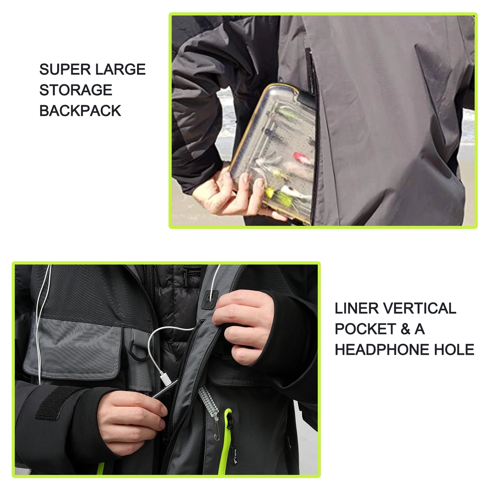 Waterproof and breathable fishing jacket
