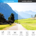 Lunettes de soleil polarisées clip-on pour casquette