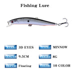 Floating Minnow Lure 95mm 8g Professional Fishing