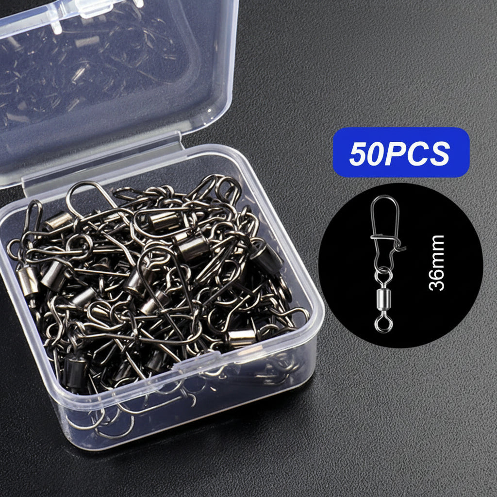 50-piece fishing swivel connector kit