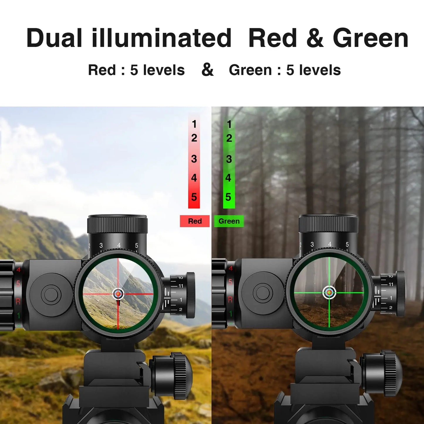 Lunette de Tir EZshoot 2.5-10x40 avec Réticule Mil-dot Illuminé en Rouge et Vert