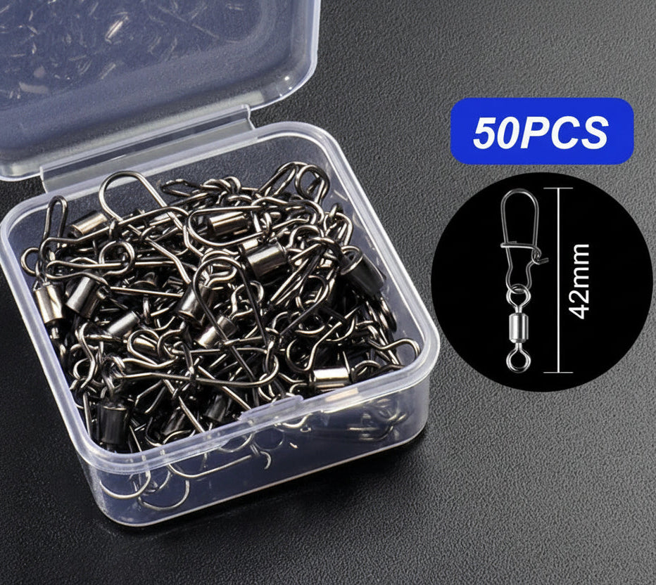 50-piece fishing swivel connector kit