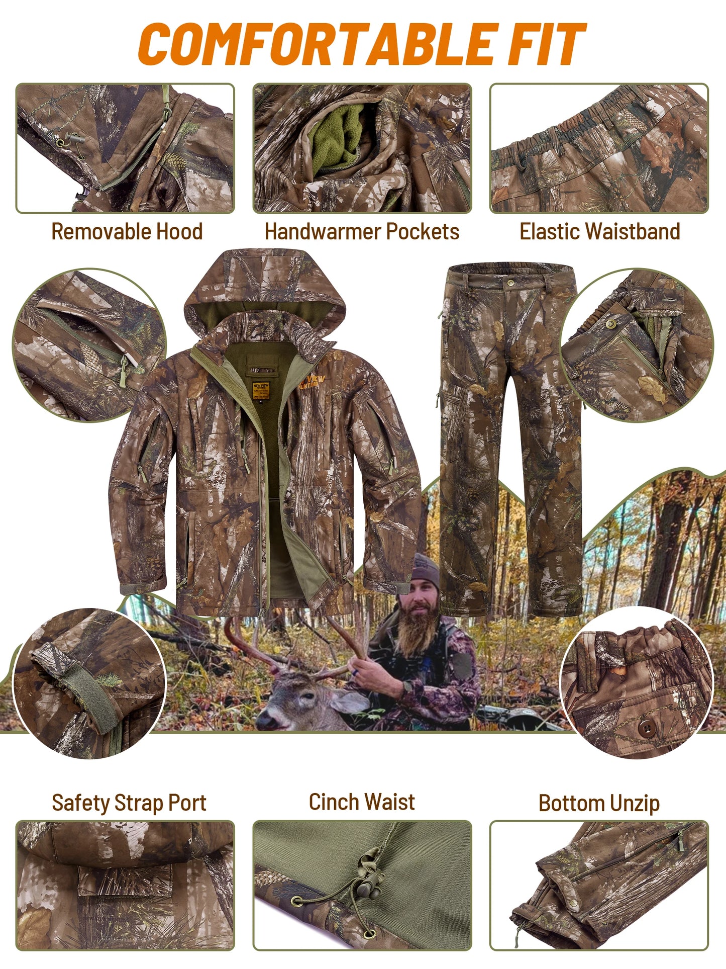 Vêtements de chasse camouflage pour hommes