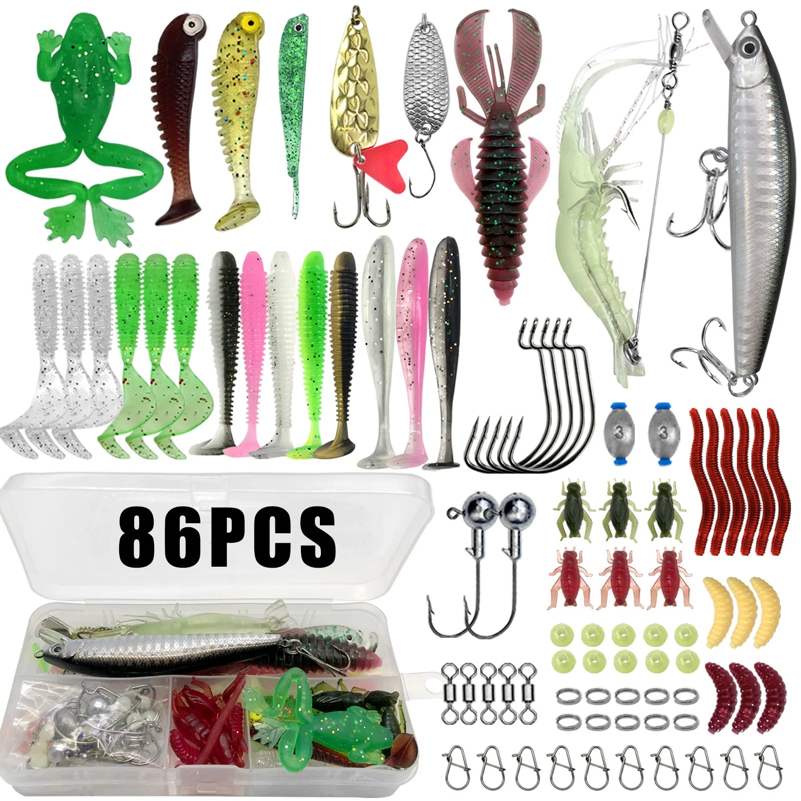 Kit Leurres Pêche 86-366pcs