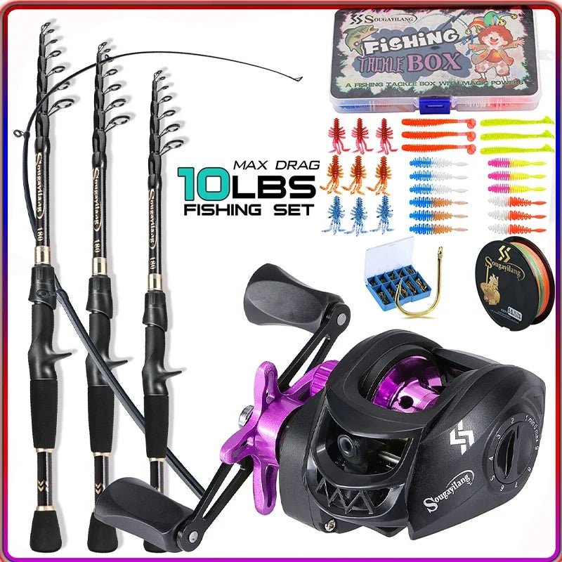1.8m telescopic rod with reel, 5kg drag 
