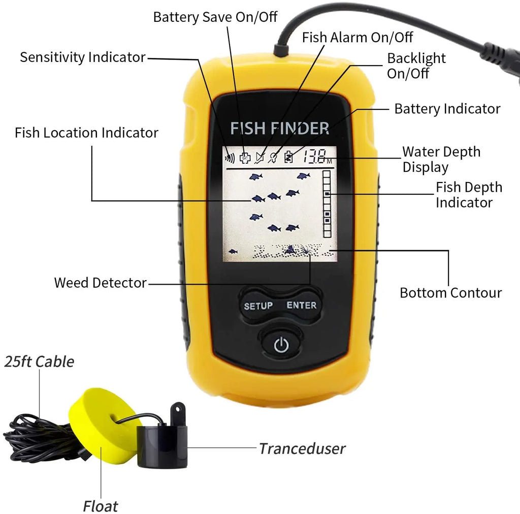 Portable fish finder for lakes and the sea