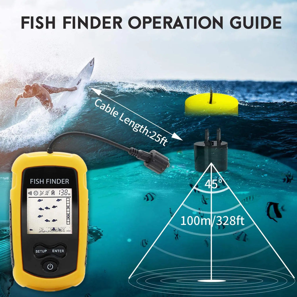 Portable fish finder for lakes and the sea
