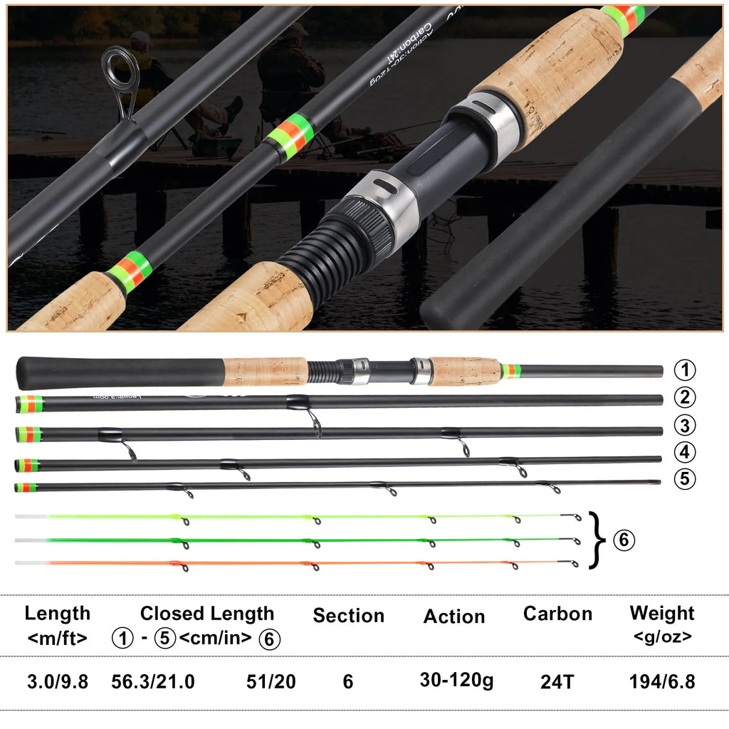 Lightweight carbon rod with cork handle