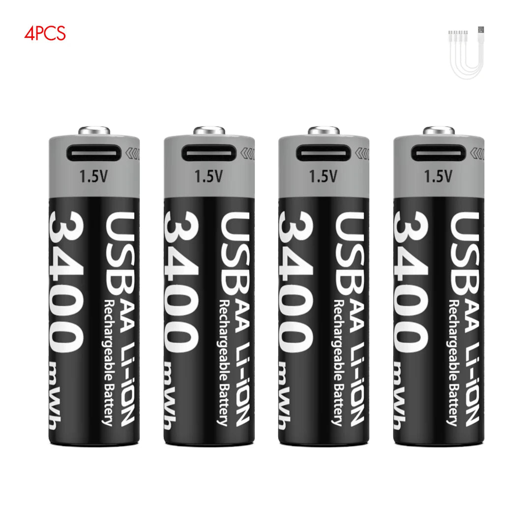 Kuugro Batteries AA Lithium 1.5V Rechargeables