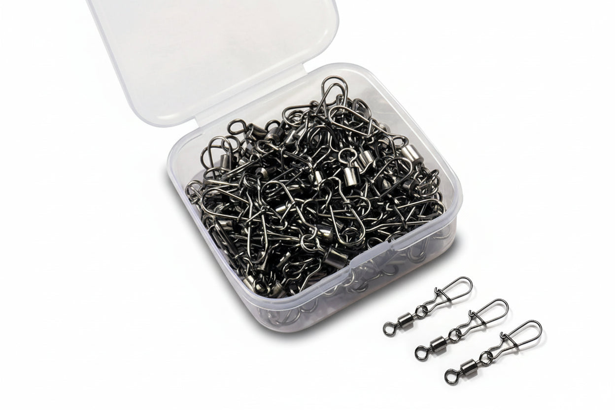 50-piece fishing swivel connector kit