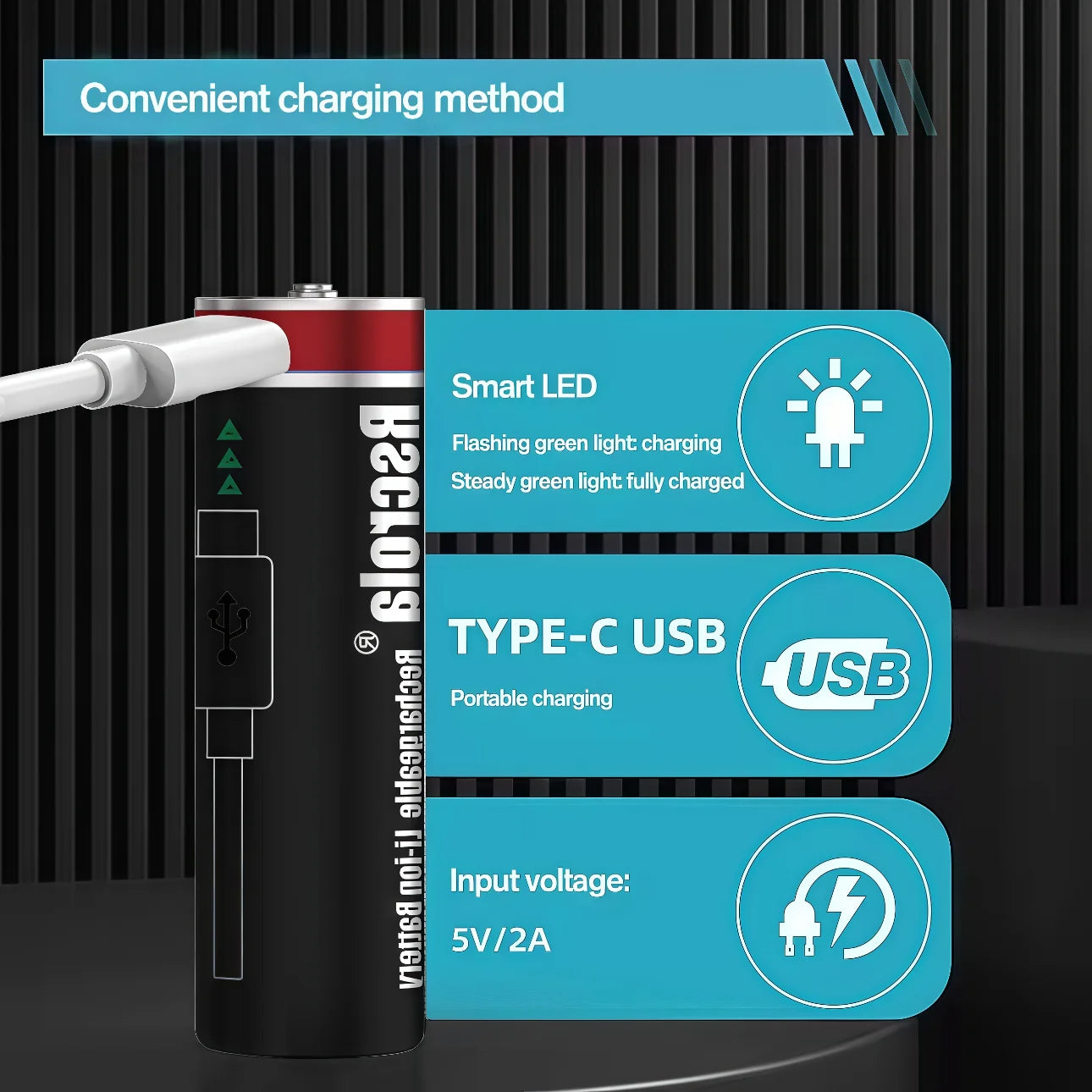 Piles AA Lithium USB-C Rechargeables