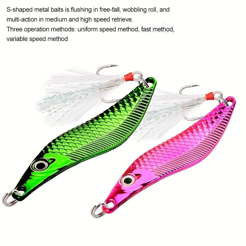 Aorace Metal Lure with Feathers 7-20g Sea Bass &amp; Pike