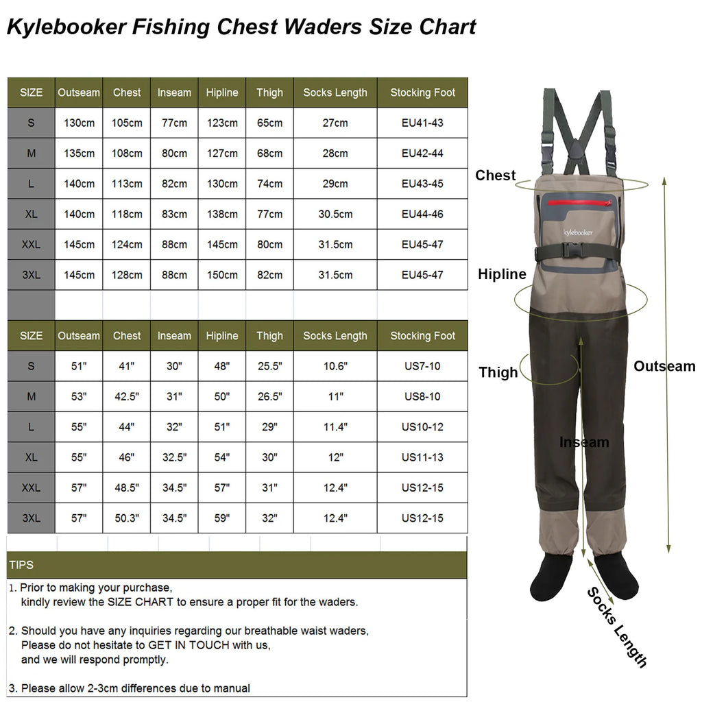 Waders de pêche respirants légers hommes