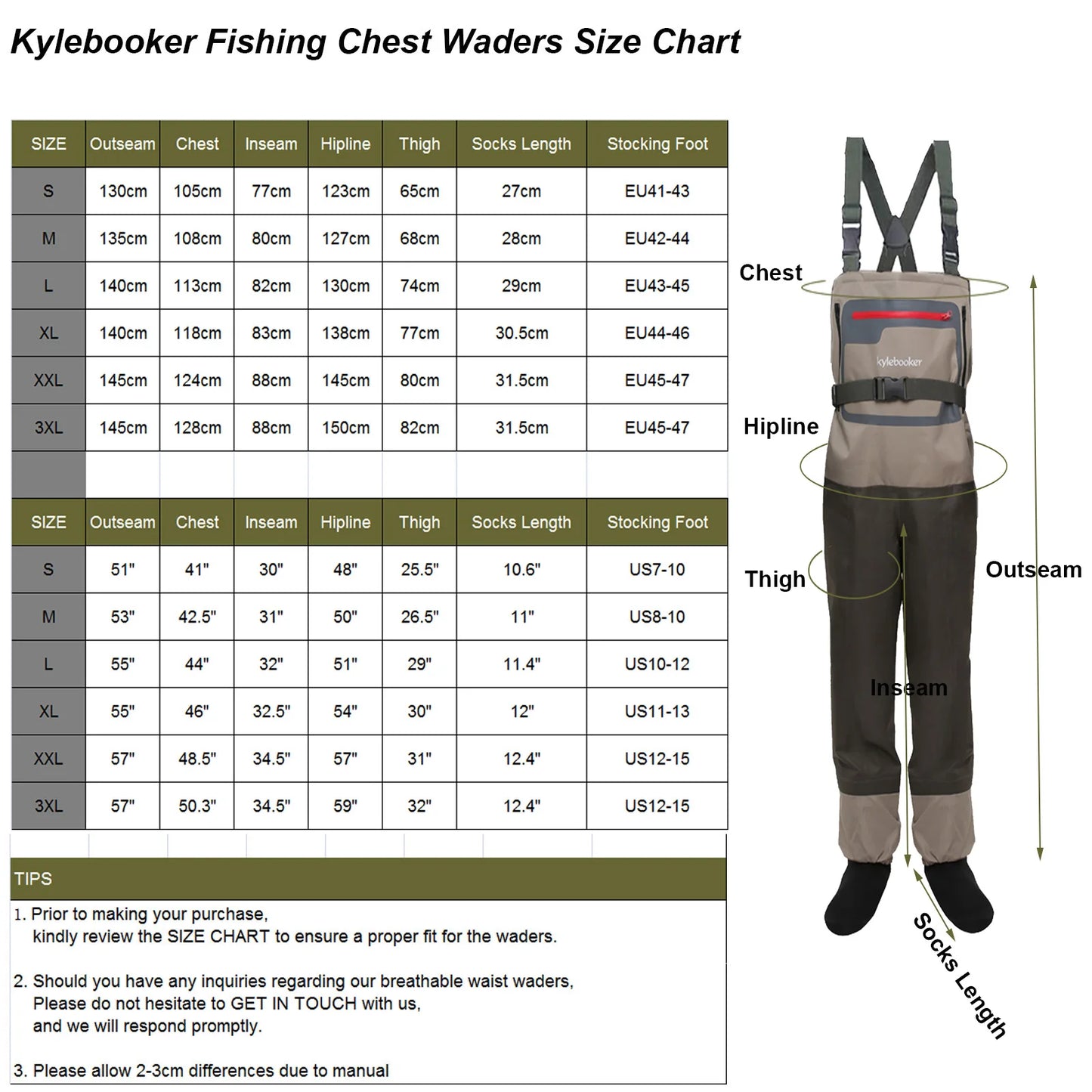 Waders de pêche respirants légers hommes