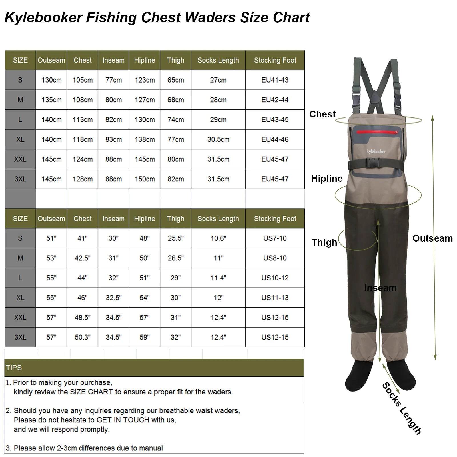Waders de pêche respirants légers hommes