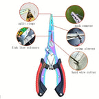 Stainless steel multi-function fishing pliers with cord