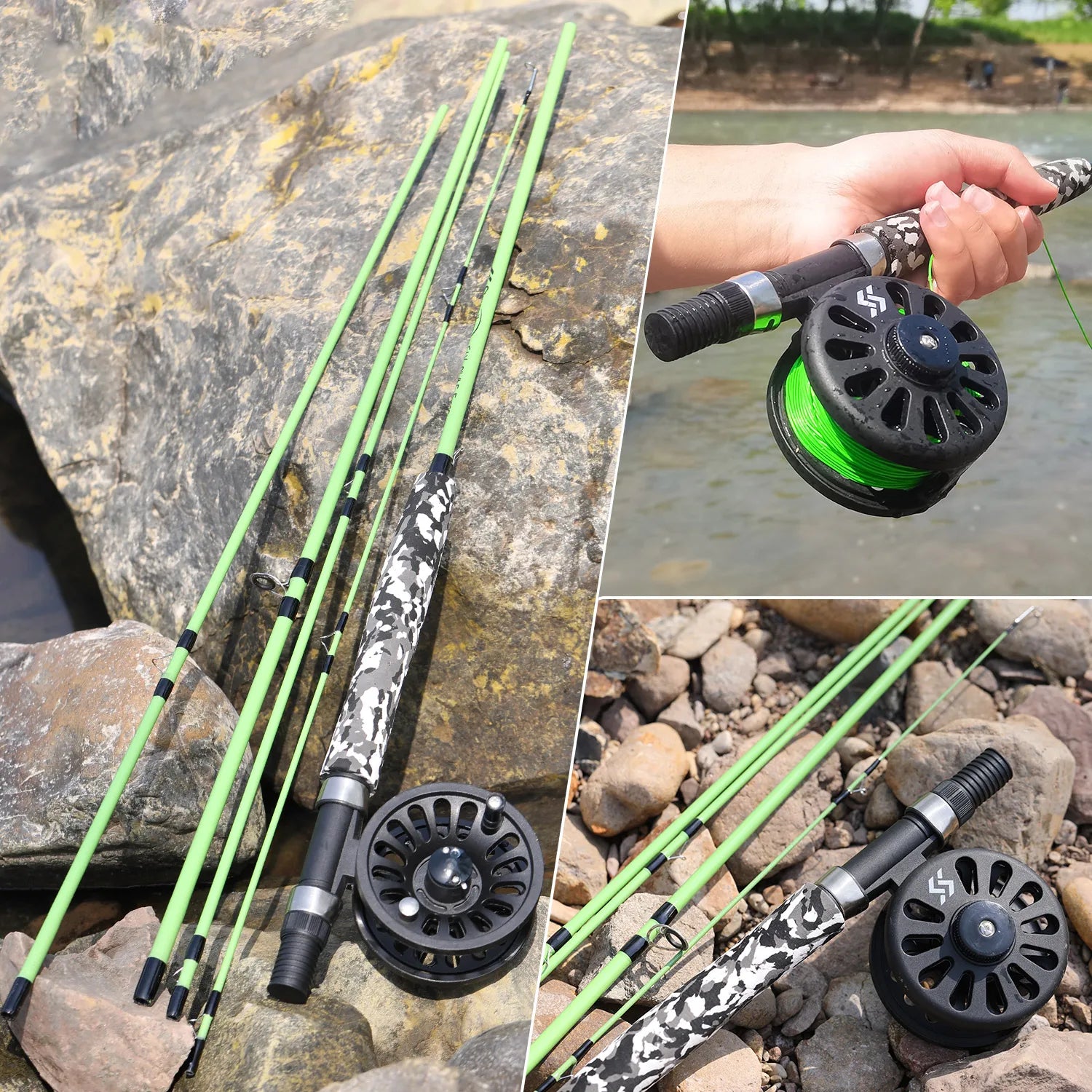 Portable carbon fiber fly rod