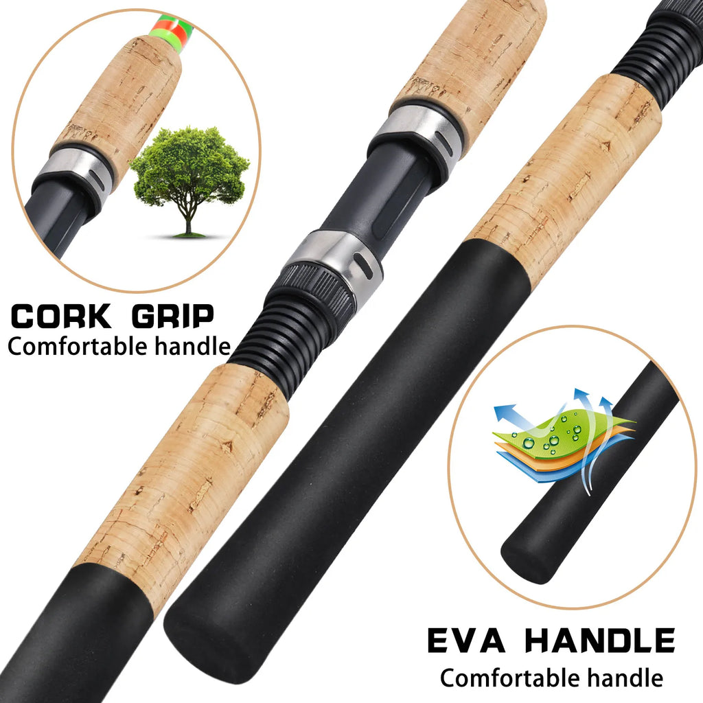 Lightweight carbon rod with cork handle