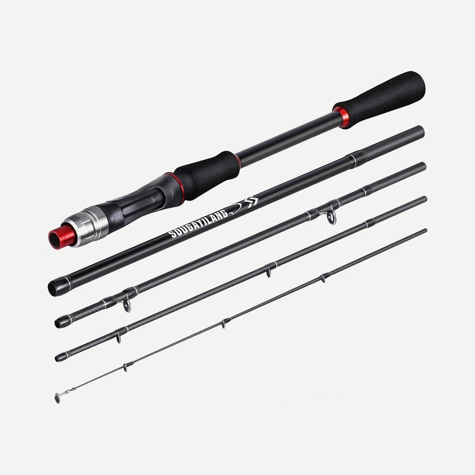 Canne à leurre voyage carbone 1,8 m spinning ou 2,1 m casting/spinning – Sougayilang – 1,8 m spinning
