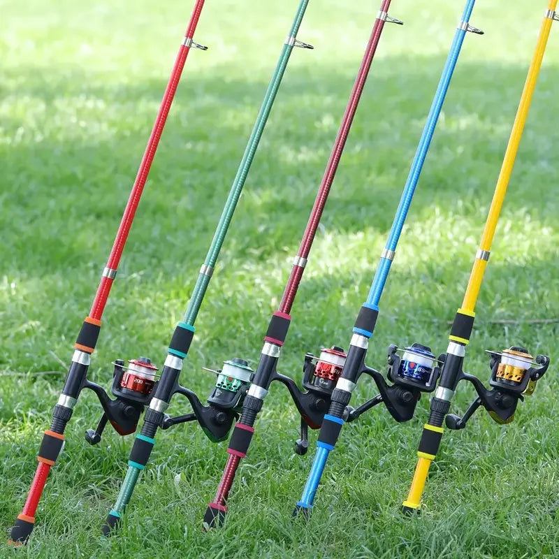 Canne spinning télescopique 1,8 m + moulinet 5,2:1, traînée 5 kg