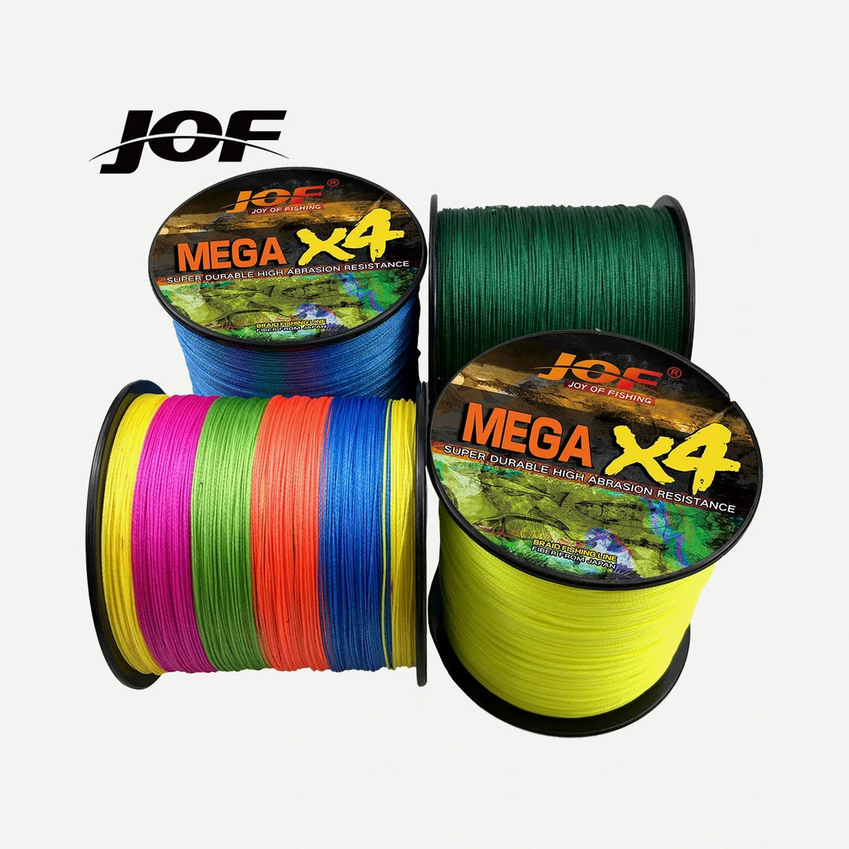 Tresse JOF Mega X4 100 m – vert armée, 18, 28 ou 40 lb