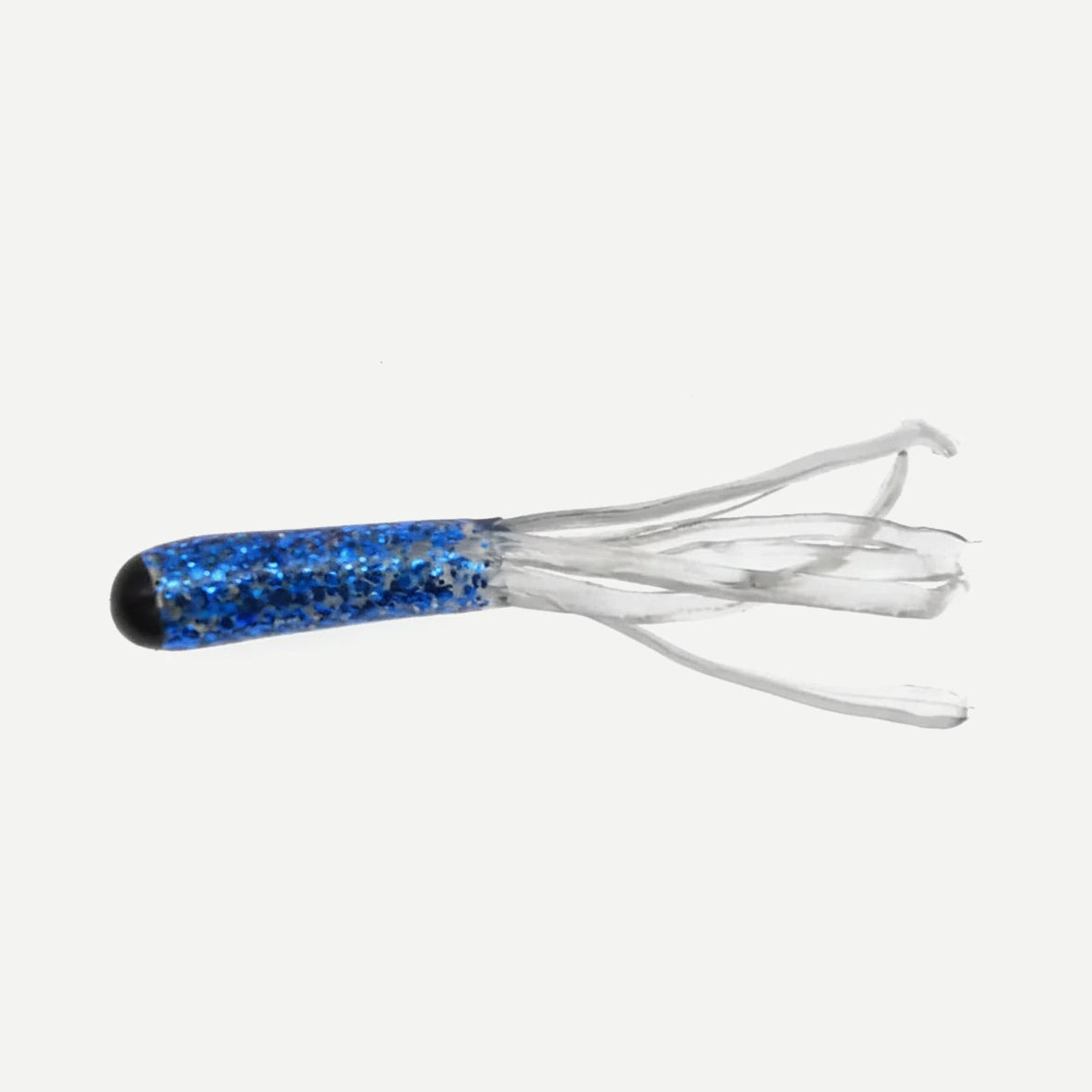 Mini tube bait 5 cm – perchaude, truite et achigan – lot de 10 – Bleu et blanc nacré