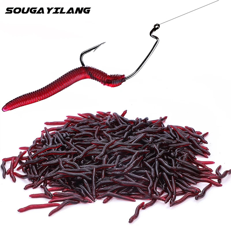 Lot of 50–200 soft worm lures, 4 cm